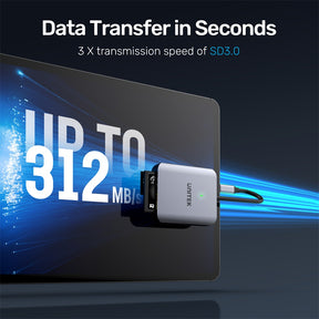 Aluminum 3 in 1 USB C to CFast/Micro SD/SD 4.0 Card Reader