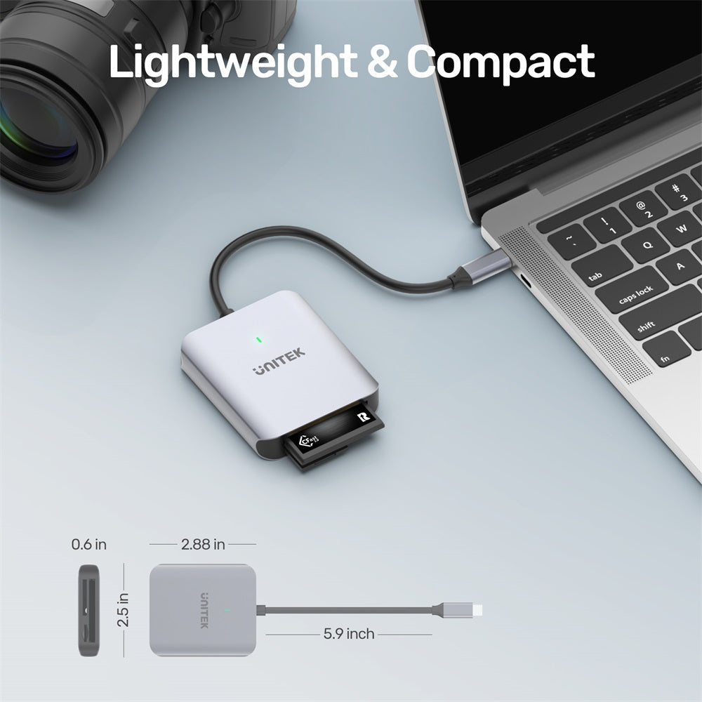 Aluminum 3 in 1 USB C to CFast/Micro SD/SD 4.0 Card Reader