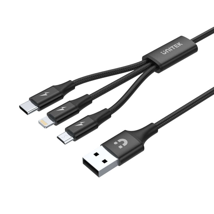 3in1 USBA to USBC / Micro USB / Lightning Multi Charging Cable