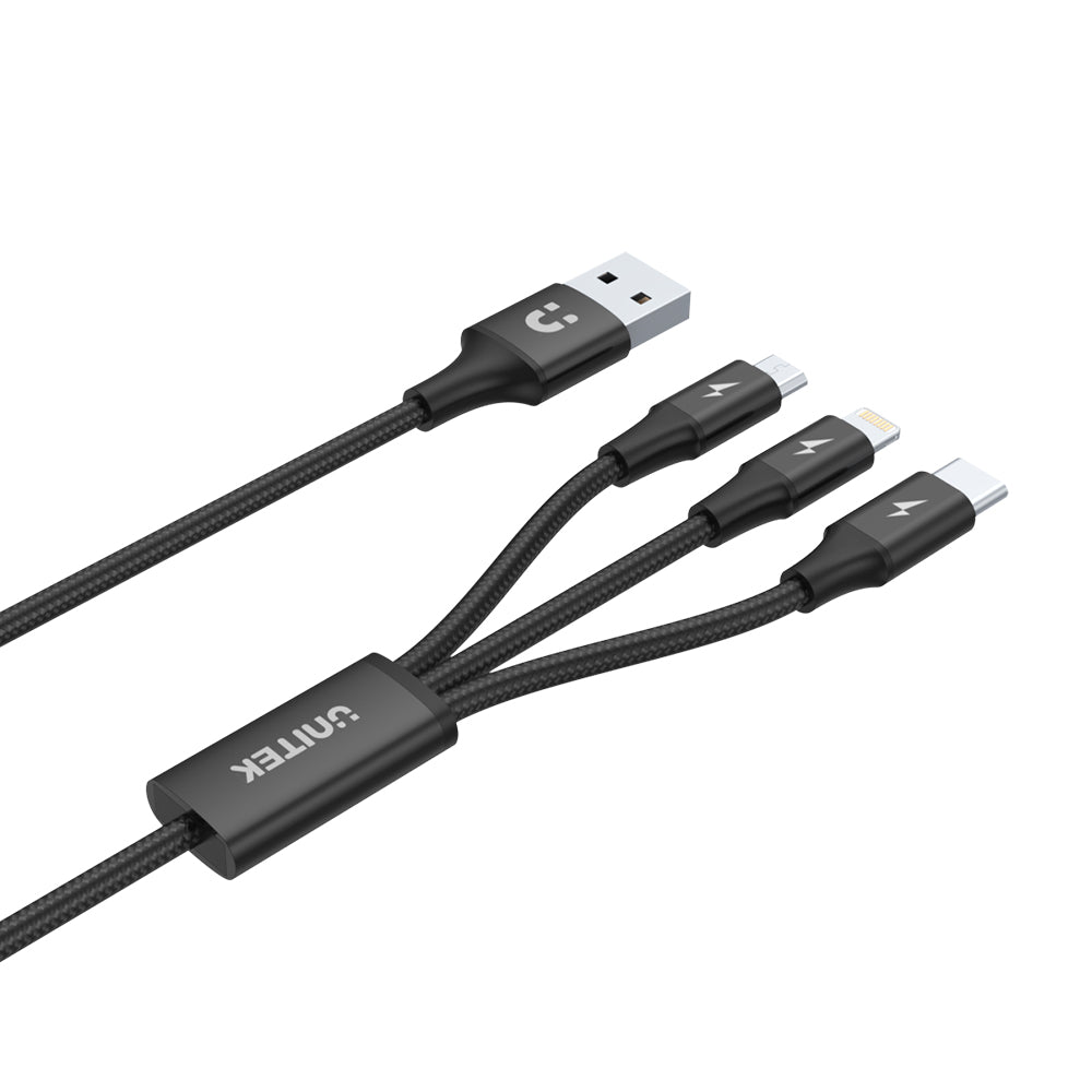 3-in-1 USB-A to USB-C / Micro USB / Lightning Multi Charging Cable