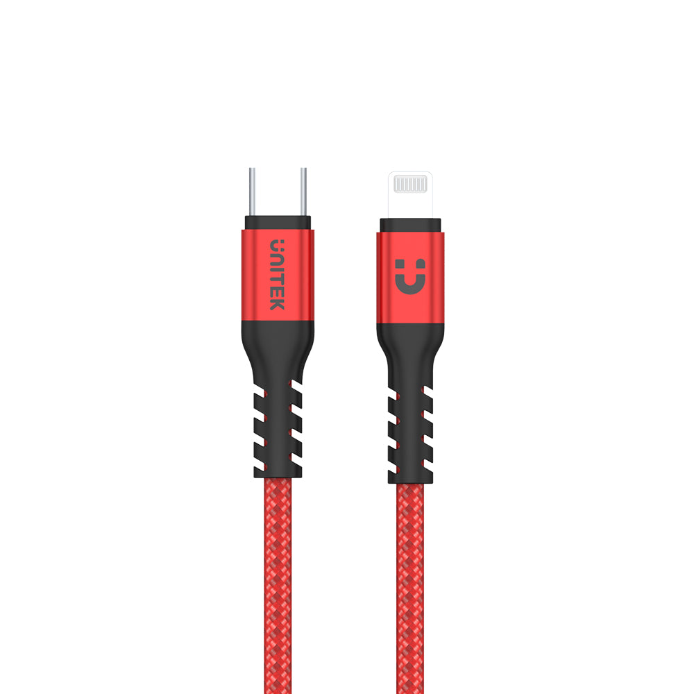 MFi Certified USB-C to Lightning 20W PD Fast Charging Cable with Data Syncing (Red Edition)