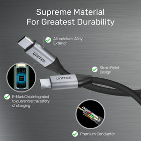 Full-Featured USB-C 100W PD Fast Charging Cable with 4K@60Hz and 10Gbps Data (USB 3.2 Gen2)