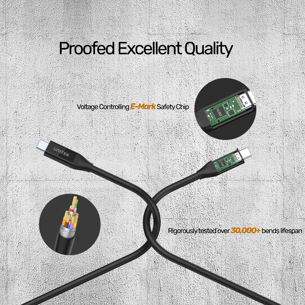 USB 4 (USB-IF Certified) 100W PD Fast Charging Cable with 8K@60Hz and 40Gbps