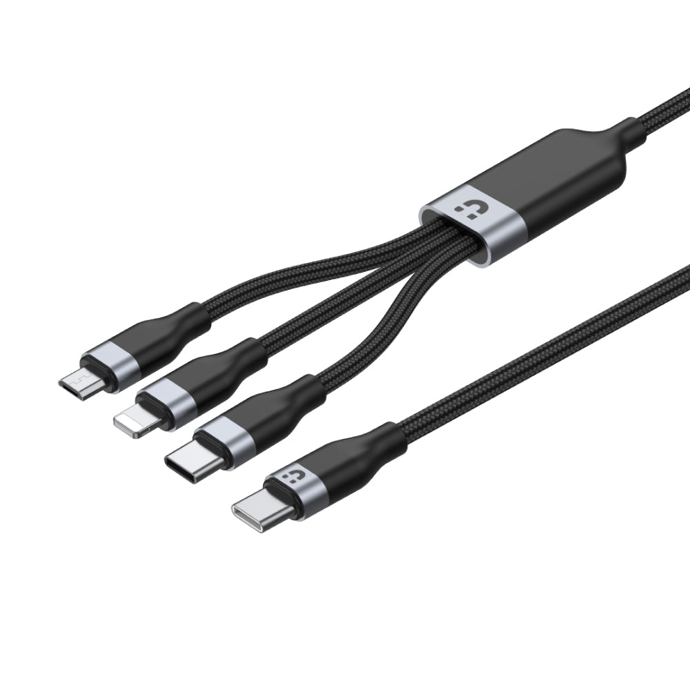 3-in-1 USB-C-Lightning/USB-C/Micro USB 멀티 충전 케이블(블랙)