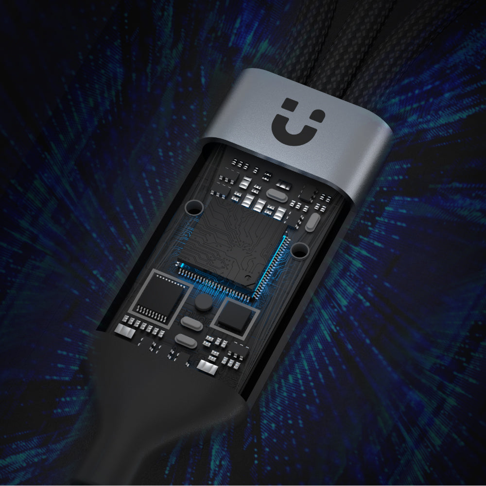 3-in-1 USB-C-Lightning/USB-C/Micro USB 멀티 충전 케이블(블랙)