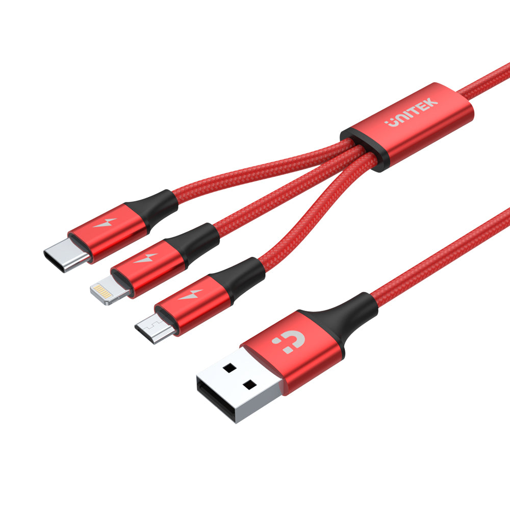 Lightning Cable Wire Color Code 3-in-1 USB-A To USB-C/Micro