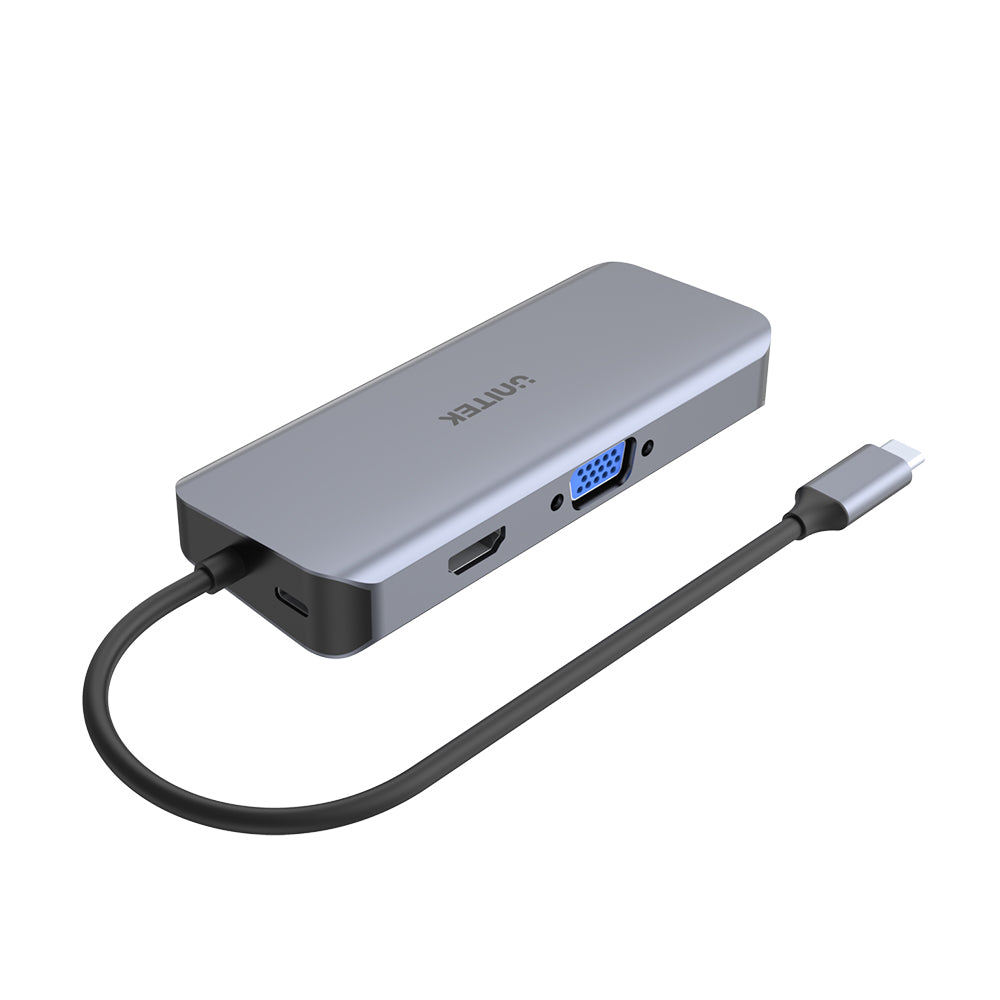 uHUB N9+ 9-in-1 USB-C イーサネット ハブ、デュアル モニター、100W 電力供給、デュアル カード リーダー付き