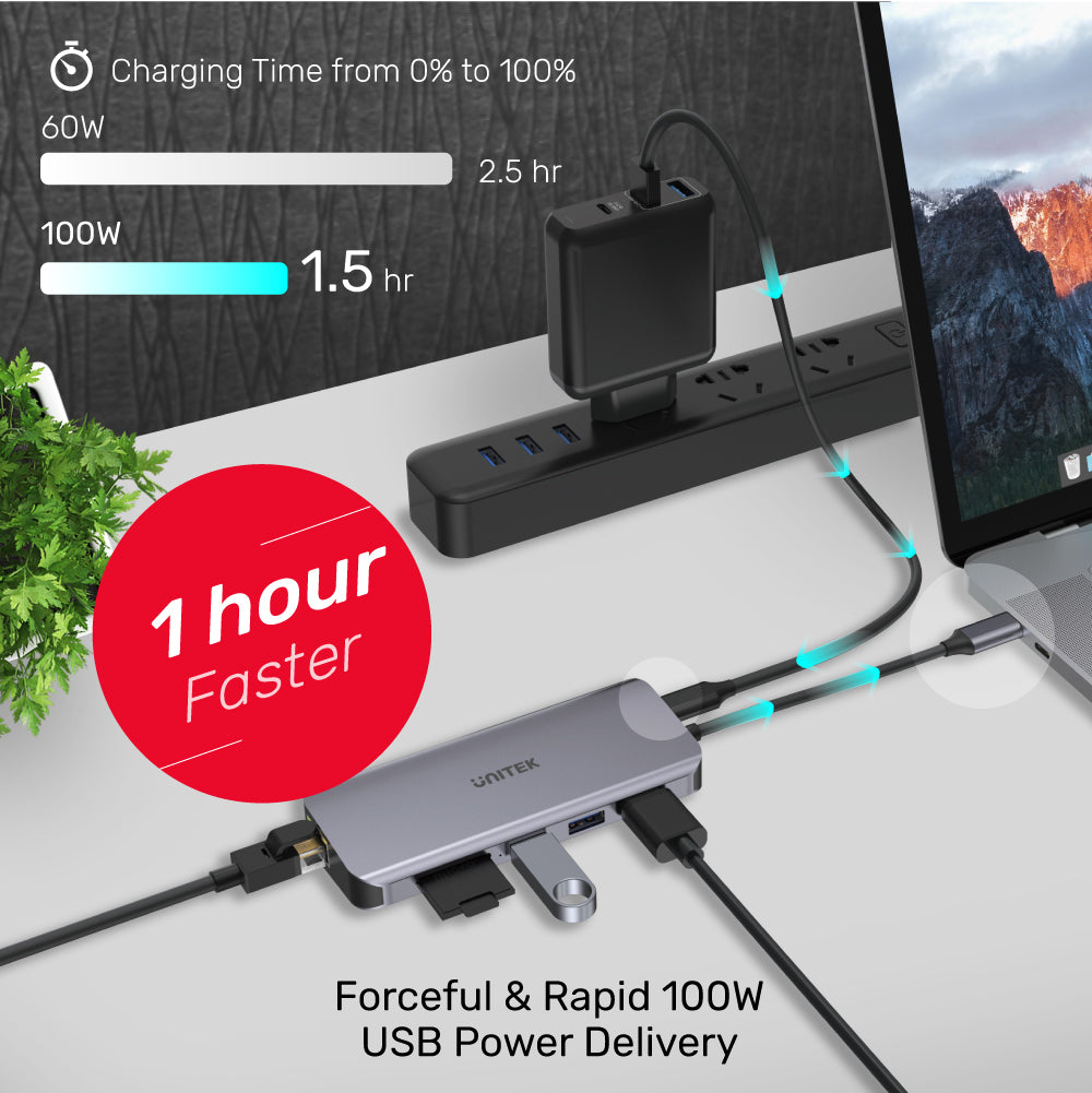 4 Port USB C Hub with 4 USB Type-A Ports (USB 3.0 SuperSpeed 5Gbps) - 60W  Power Delivery Passthrough Charging - USB 3.2 Gen 1 Laptop Hub Adapter 