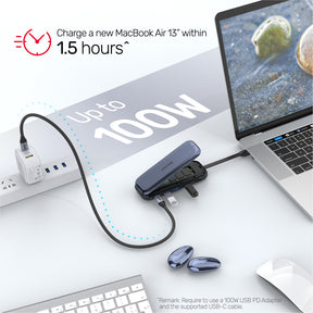 uHUB H6 Storage 6-in-1 USB-C M.2 SSD Storage Hub with 10Gbps Data, HDMI and PD 100W