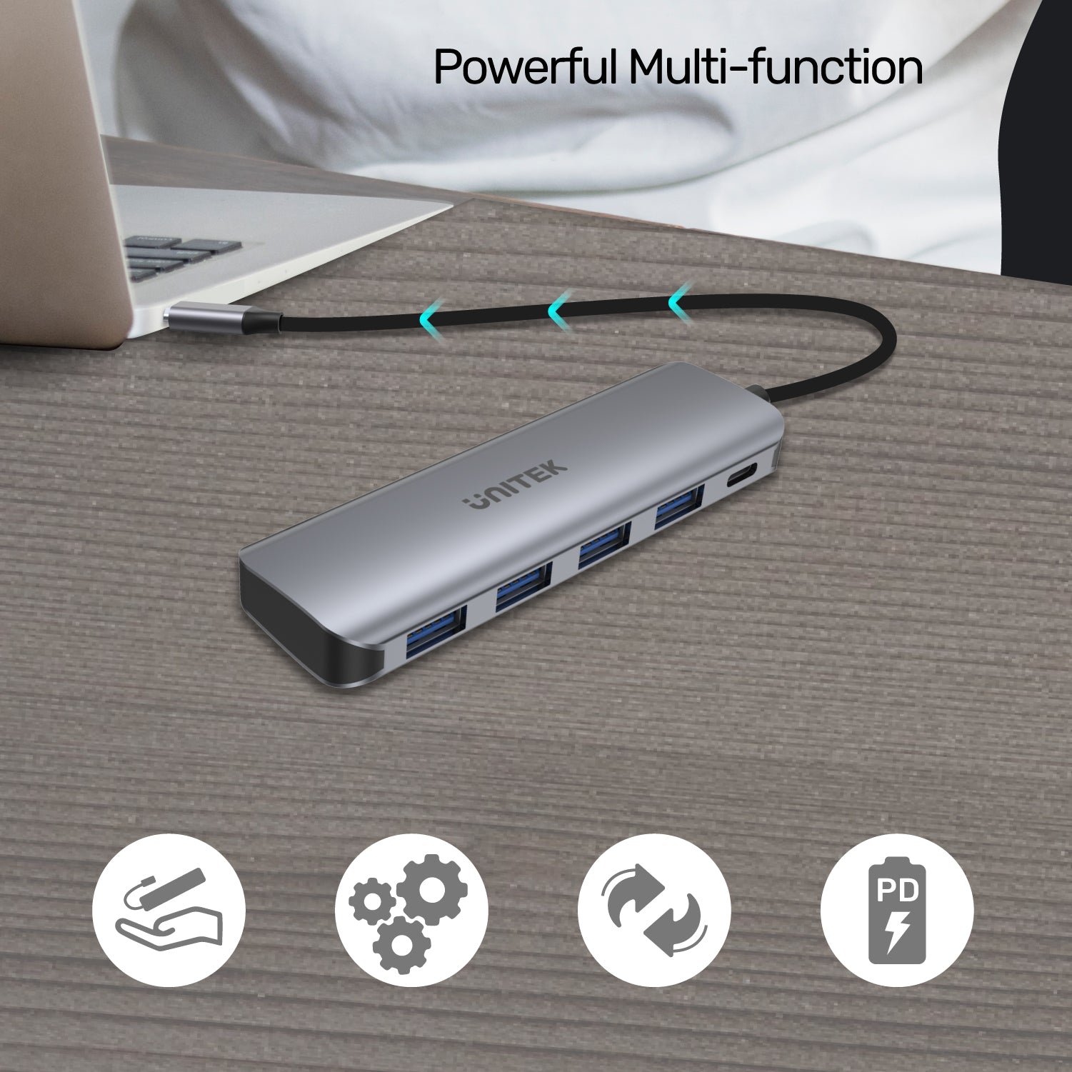 uHUB P5+ 5-in-1 USB-C Hub with Power Delivery100W
