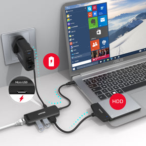 uHUB Q4+ 4-in-1 Powered USB-C Ethernet Hub
