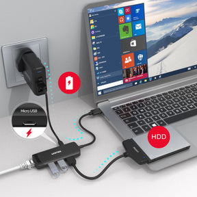 uHUB Q4+ 4-in-1 USB Hub with Ethernet
