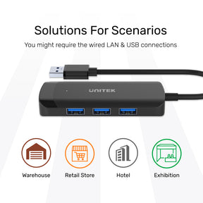 uHUB Q4+ 4-in-1 USB Hub with Ethernet