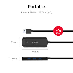 uHUB Q4 4 Ports Powered USB 3.0 Hub with 150cm Long Cable
