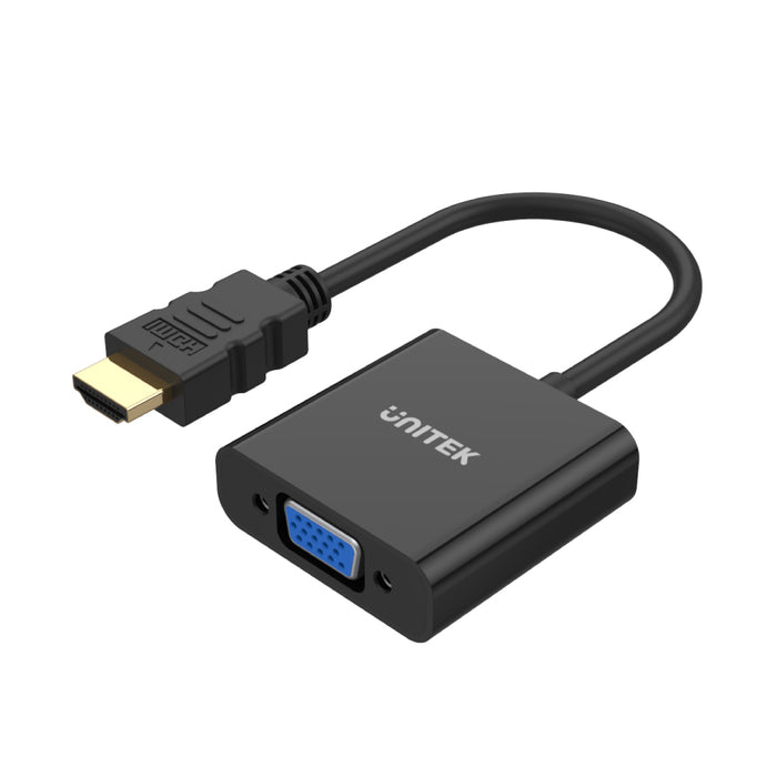 HDMI to VGA Adapter with 3.5mm for Stereo Audio | UNITEK
