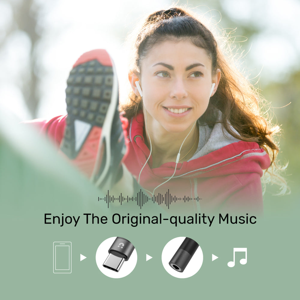 USBC to 3.5mm Headphone Jack Adapter for Stereo Audio