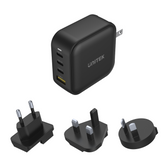 TRAVEL QUAD GaN 4 Ports 100W Charger with USB PD and QC 3.0 in Black (Travel Charger)