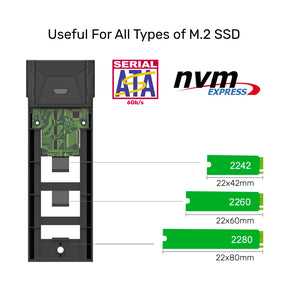 SolidForce USB-C to NVMe/SATA M.2 SSD 10Gbps Enclosure Lite