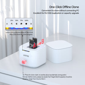 SyncStation Marshmallow M.2 USB-C to PCIe/NVMe M.2 SSD Dual Bay Docking Station with Offline Clone