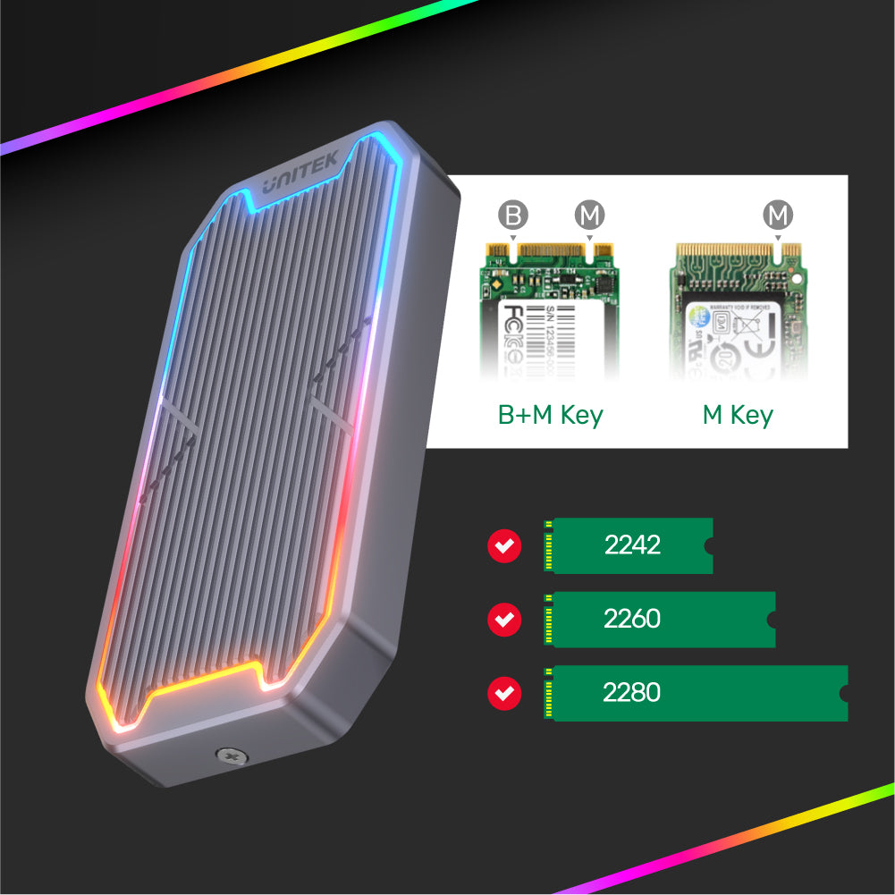 SolidForce Spectrum Either USB-C to M.2 SSD (NVMe/AHCI) Enclosure