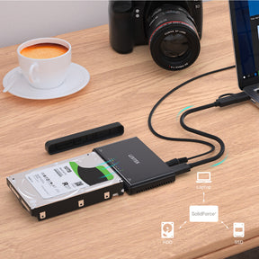 SolidForce+ USB-C to PCIe/NVMe M.2 SSD Enclosure plus SATA III Adapter with Offline Clone