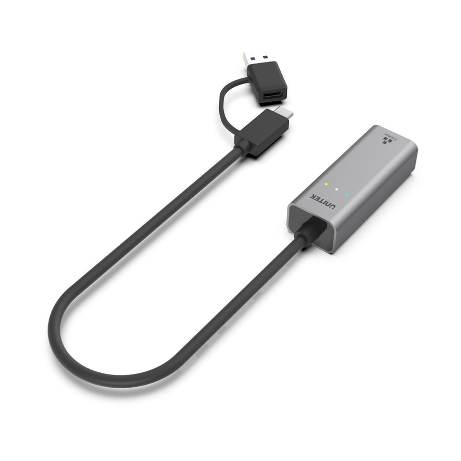 Hybrid USB-C/ USB-A to 2.5G Gigabit Ethernet Adapter | UNITEK