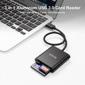 USB 3.0 Card Reader Black (Read 3-Card)