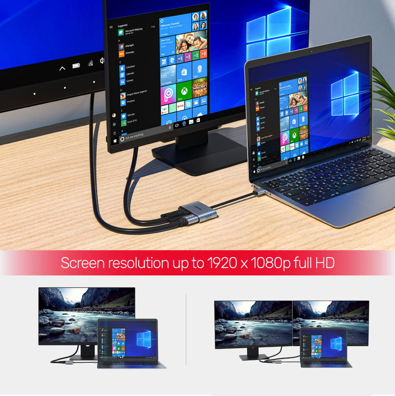 USB 3.0 to HDMI and VGA Adapter | UNITEK