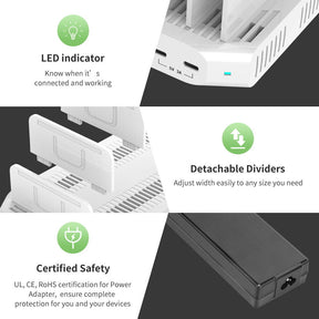 USB C Charging Station QC 3.0 120W