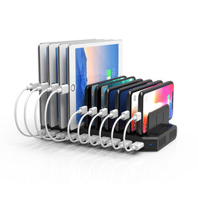 USB Charging Station 10 Port Black QC 3.0 96W