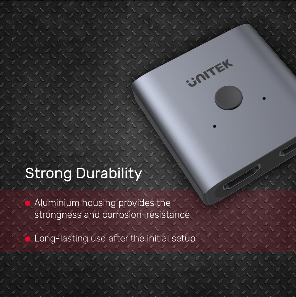 4K Aluminium HDMI 2.0 Switch 2-To-1 Bi-Directional