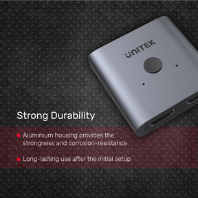 4K Aluminium HDMI 2.0 Switch 2-To-1 Bi-Directional