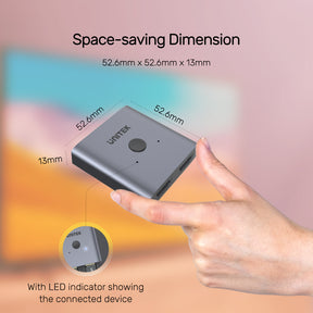 4K Aluminium HDMI 2.0 Switch 2-To-1 Bi-Directional