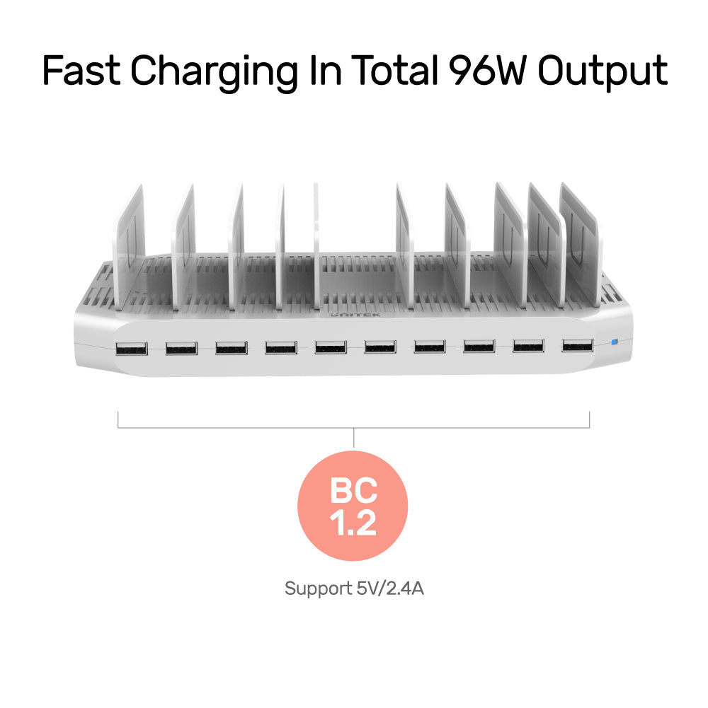 10 Port Charging Station 96W