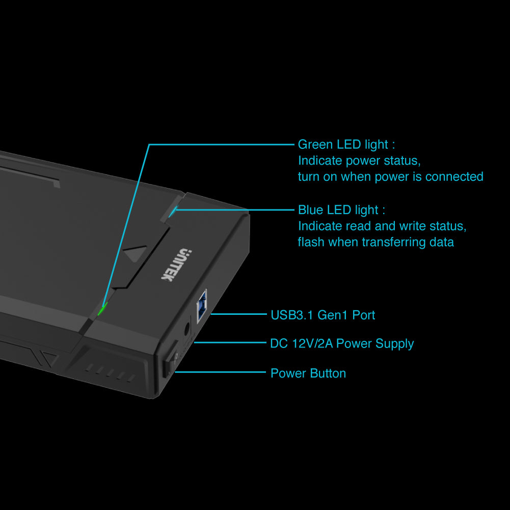 DiskGuard Raiden SATA III 2.5"/3.5" HDD/SSD Hard Disk Enclosure