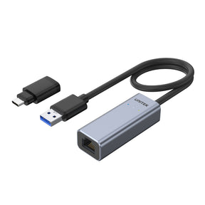USB 3.0 to Gigabit Ethernet Adapter with USB-C Adapter