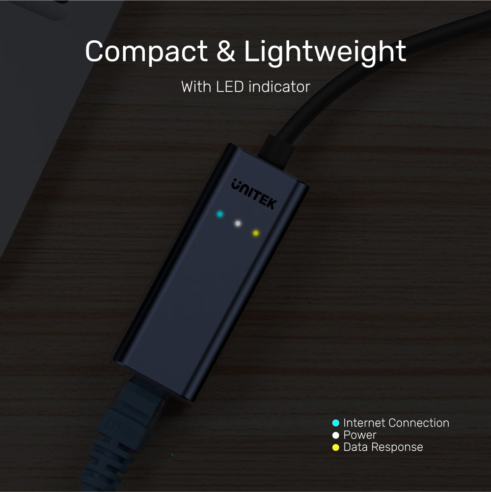 USB 3.0 to Gigabit Ethernet Adapter with USB-C Adapter