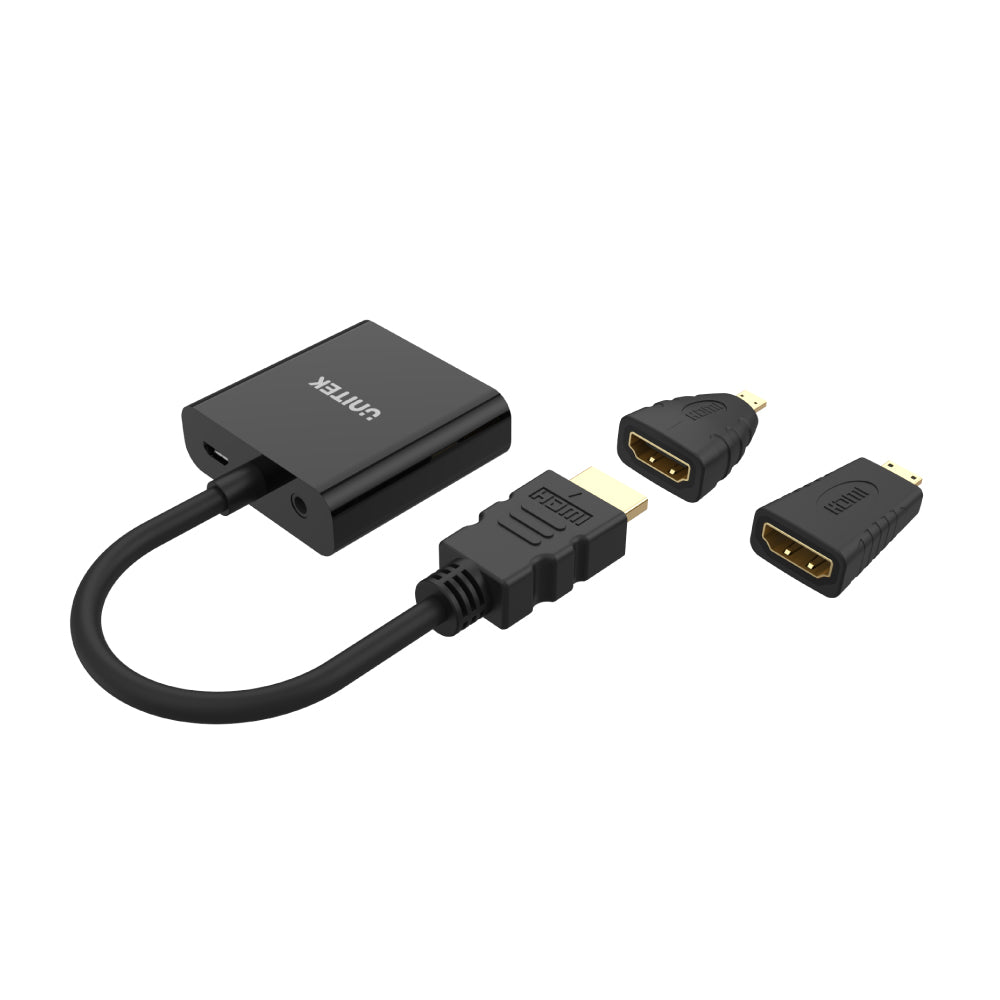 HDMI - VGA アダプター、ステレオ オーディオ用 3.5mm、ミニ &