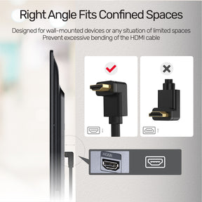 4K 60Hz High Speed HDMI Right Angle 90° Cable
