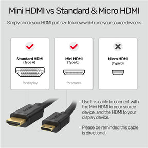 Abe alkohol mørkere 4K 60Hz High Speed Mini HDMI to HDMI Cable