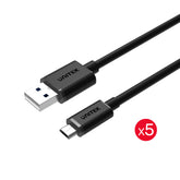 USB to Micro USB Cable Bundle Pack (2 x 0.3M & 3 x 0.2M)