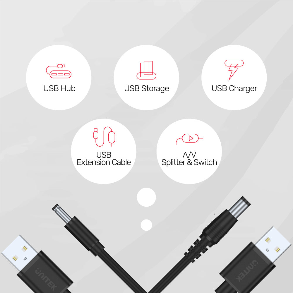 USB - DC 5.5 電源コード