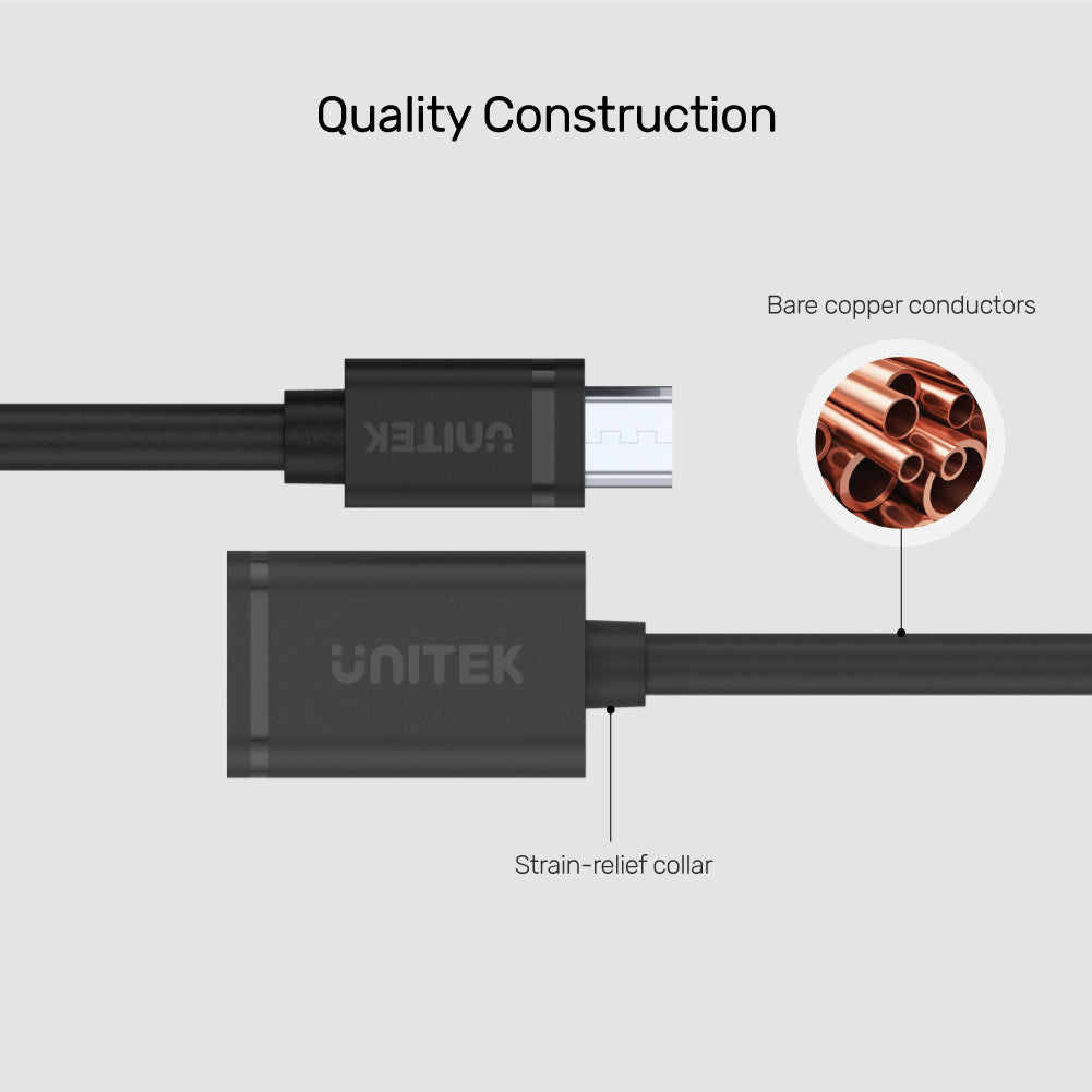 Unitek OTG USB 2.0 AF Cable to Micro USB BM (Y-C438GBK)