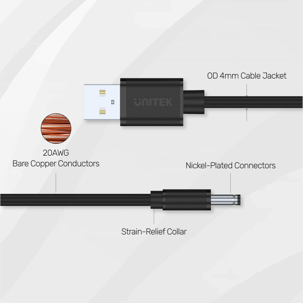 USB DC-Kabel mit Schalter USB-DCVerl.+Schal Typ C 0,3m schwarz