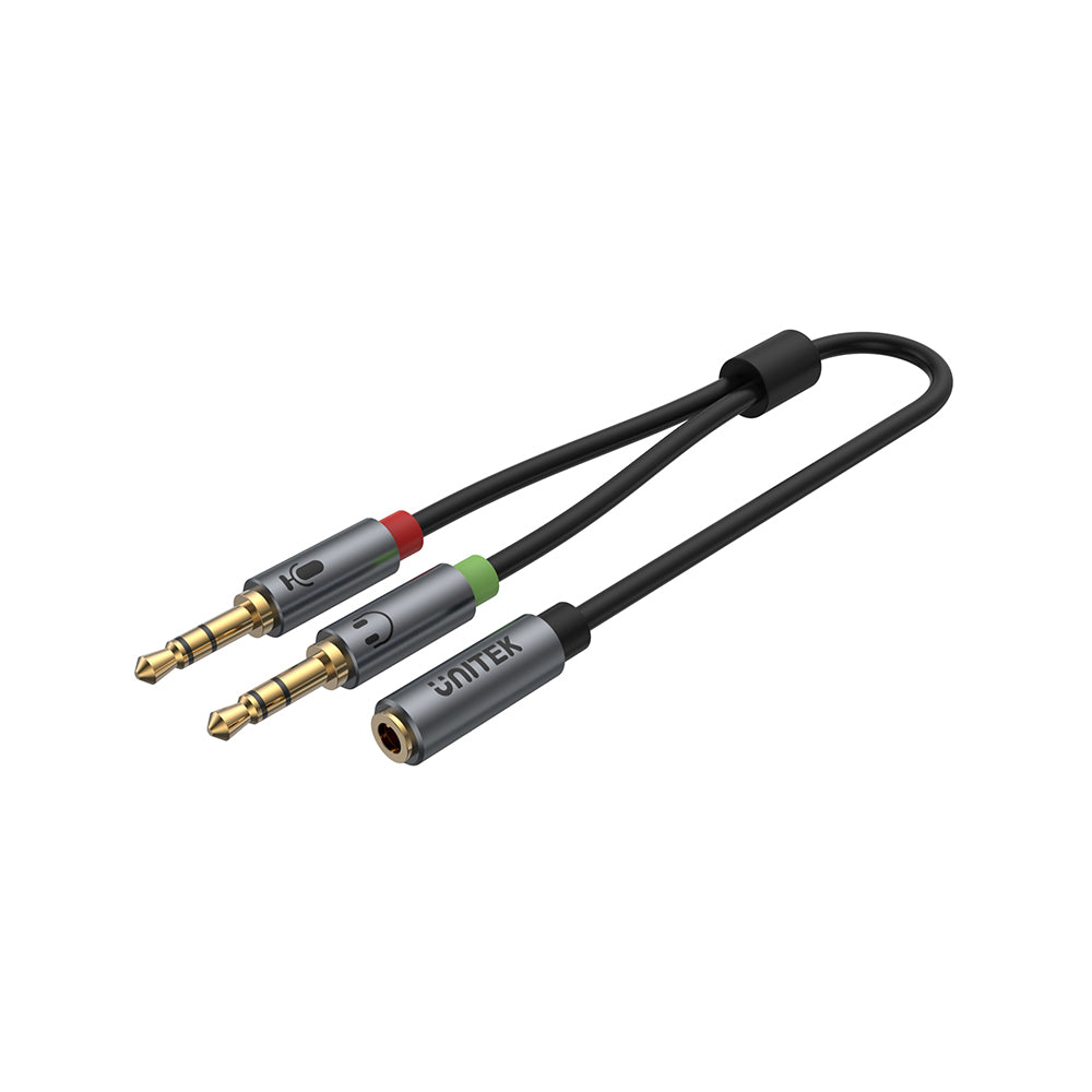 Headset Adapter (Dual 3.5mm Plug to 3.5mm Jack) Stereo Audio Cable