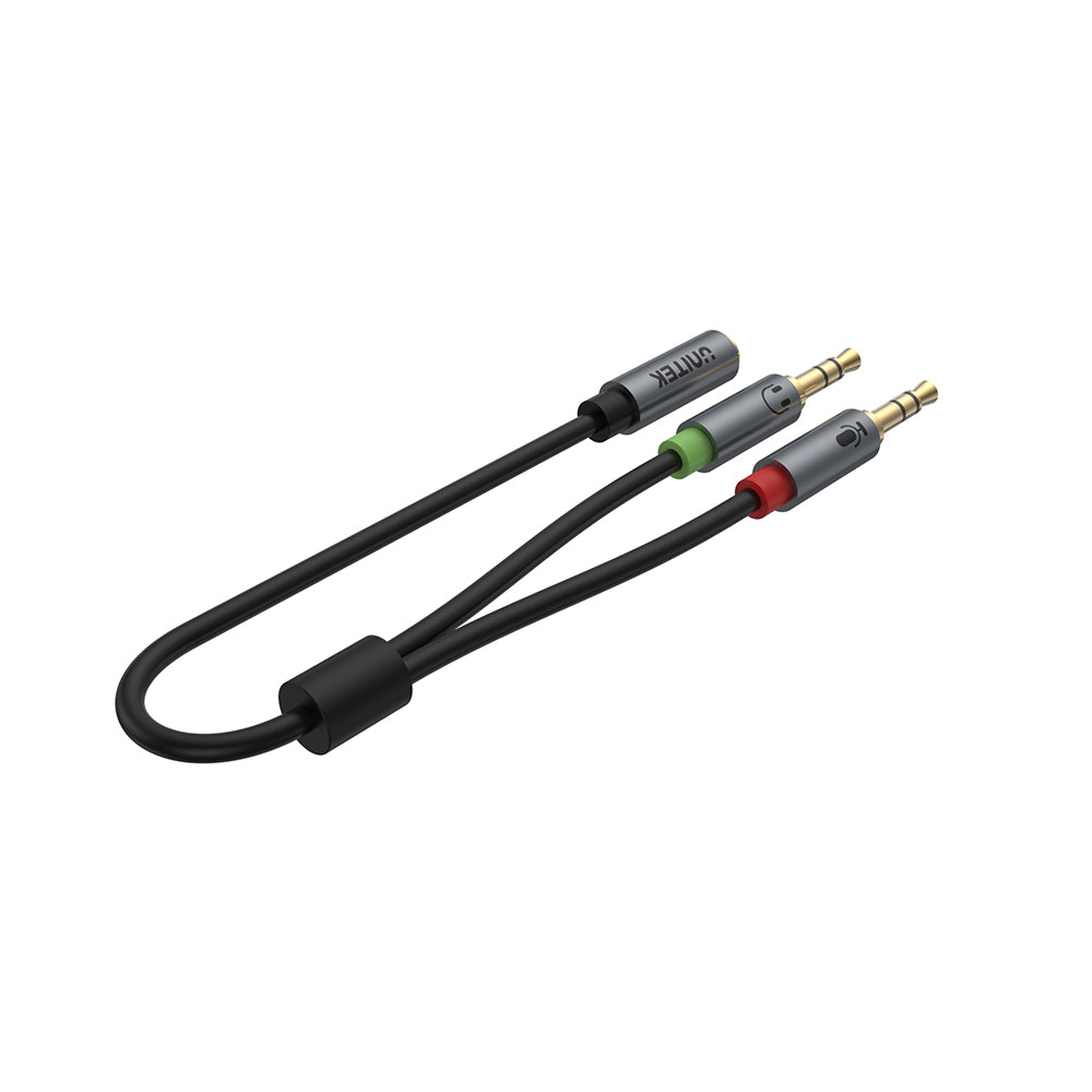 Headset Adapter (Dual 3.5mm Plug to 3.5mm Jack) Stereo Audio Cable