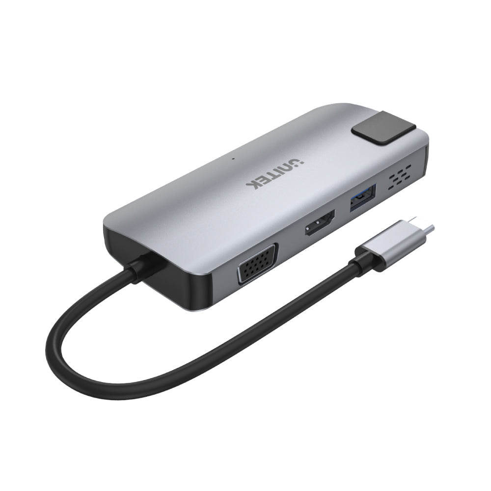 5-in-1 USB-C イーサネット ハブ、デュアル モニターと 60W の電力供給