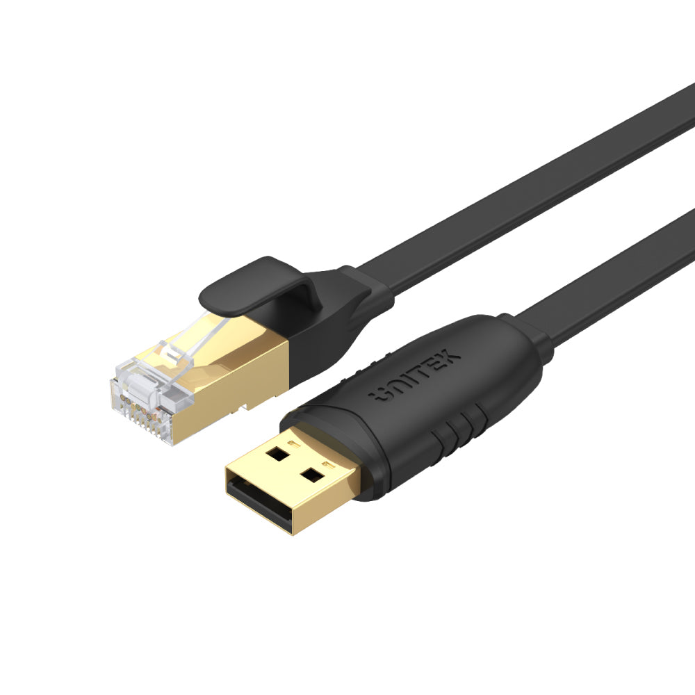 USB 2.0 - RJ45 コンソール ロールオーバー フラット ケーブル