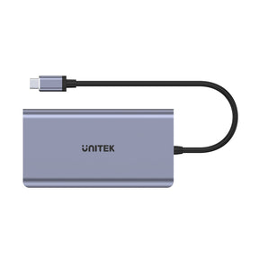 uHUB O8+ 8-in-1 USB-C Ethernet Hub with Dual Monitor, 100W Power Delivery and Card Reader